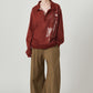 reversible jacquard polo knit(unisex)/red