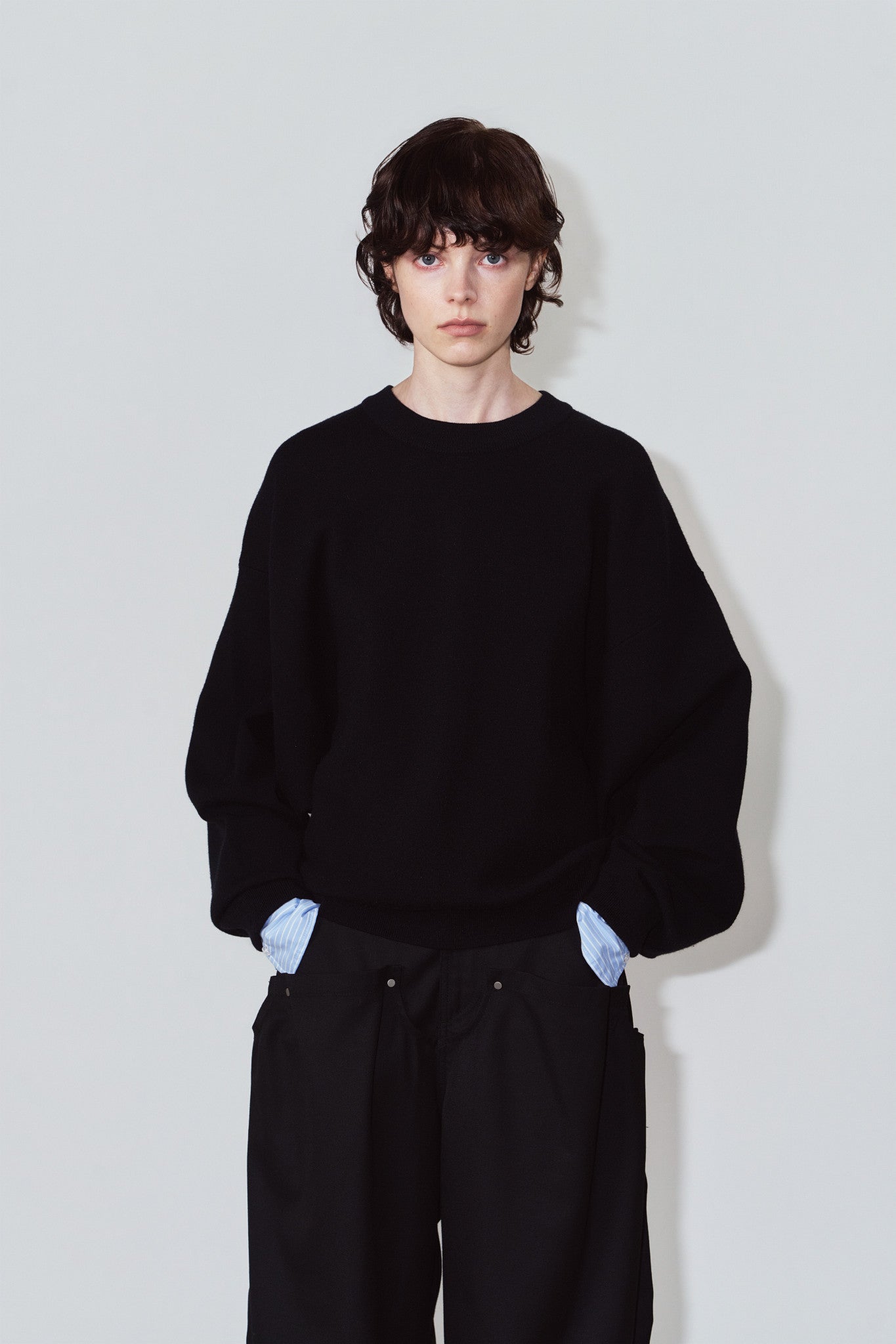 2way cuffs normcore knit(unisex)/black
