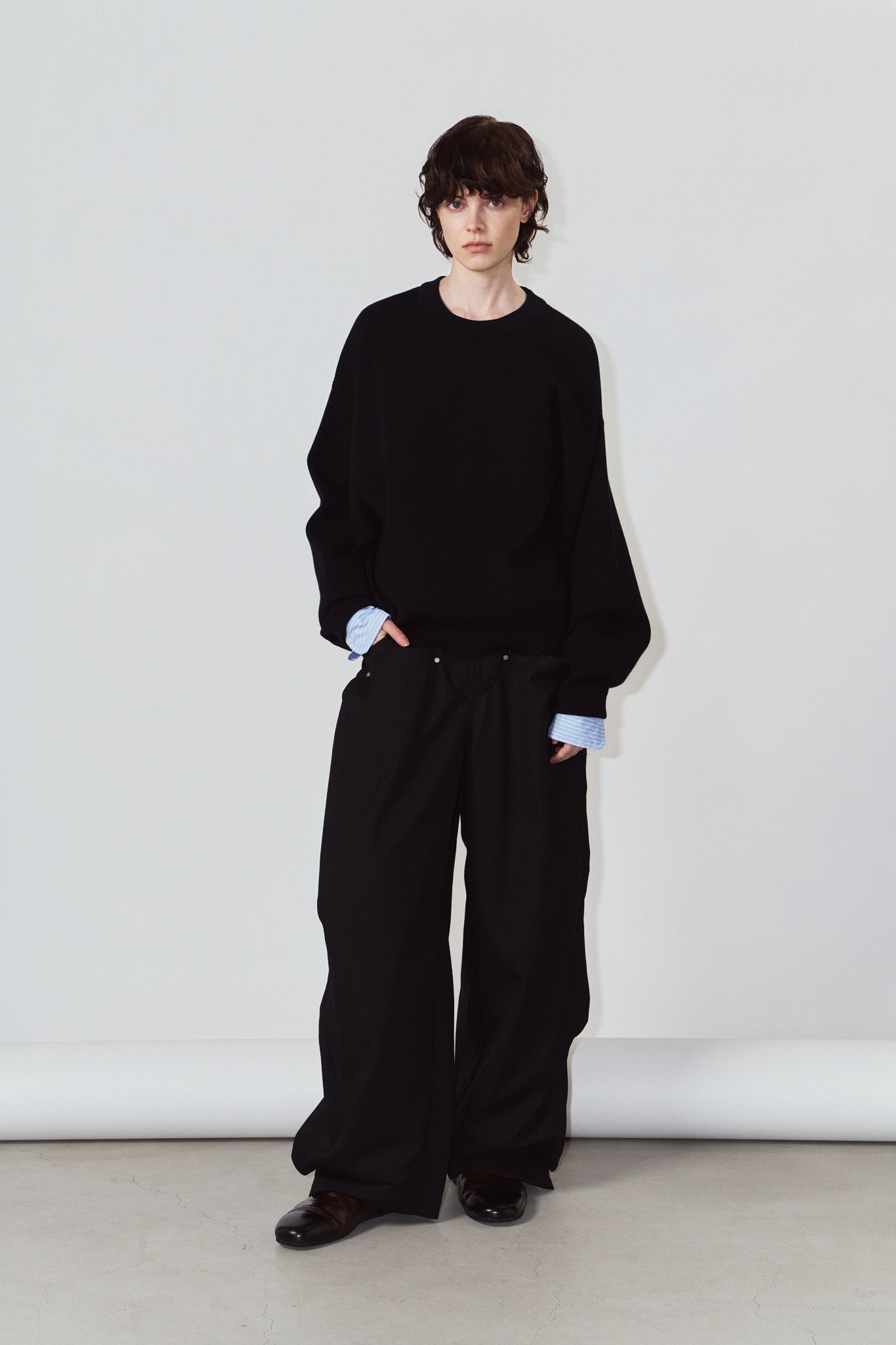 2way cuffs normcore knit(unisex)/black
