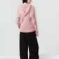 rib hoodie boucle knit/pink