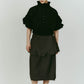 cut layered mid length skirt/gray