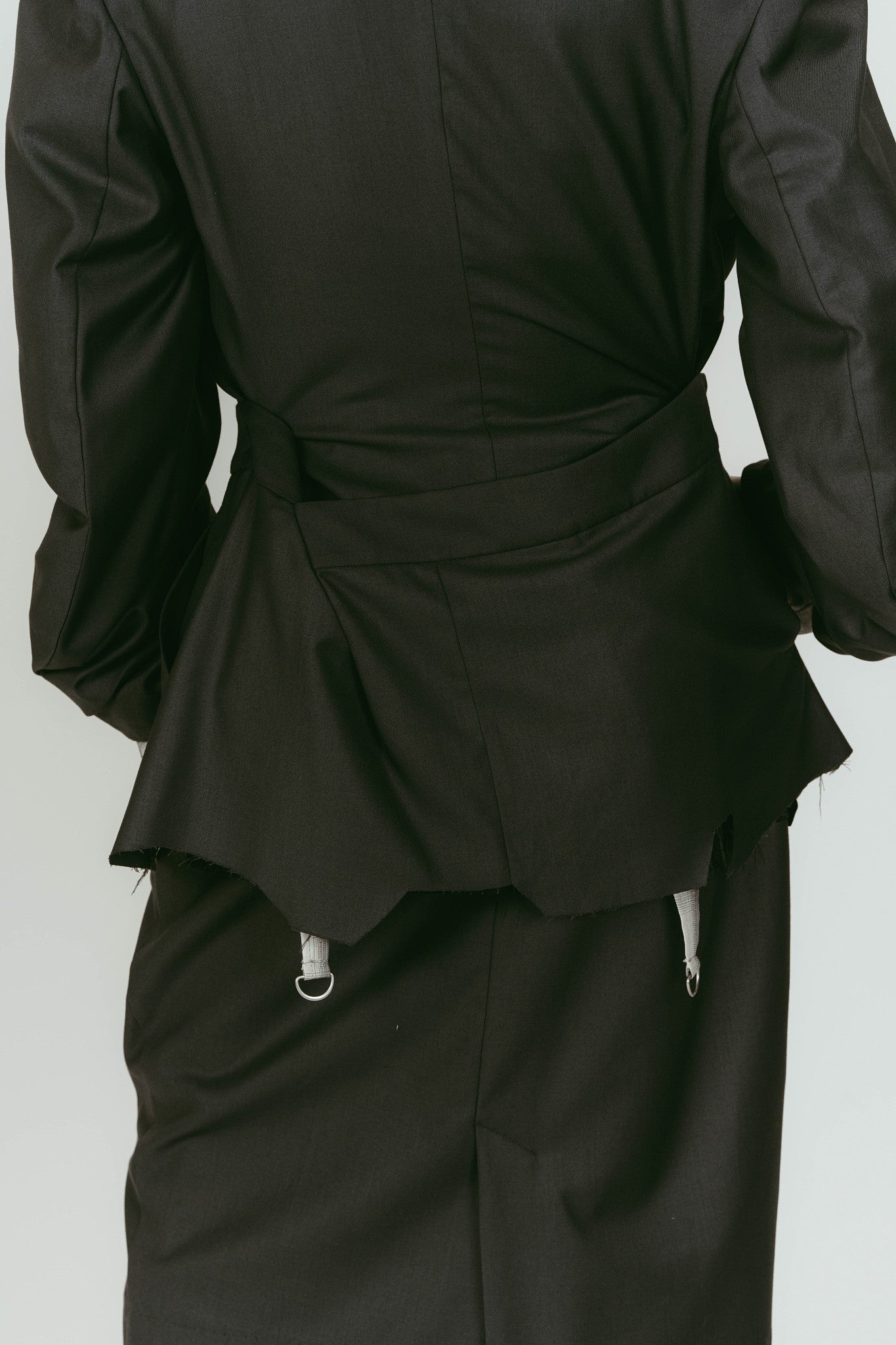 cut layered mid length skirt/gray