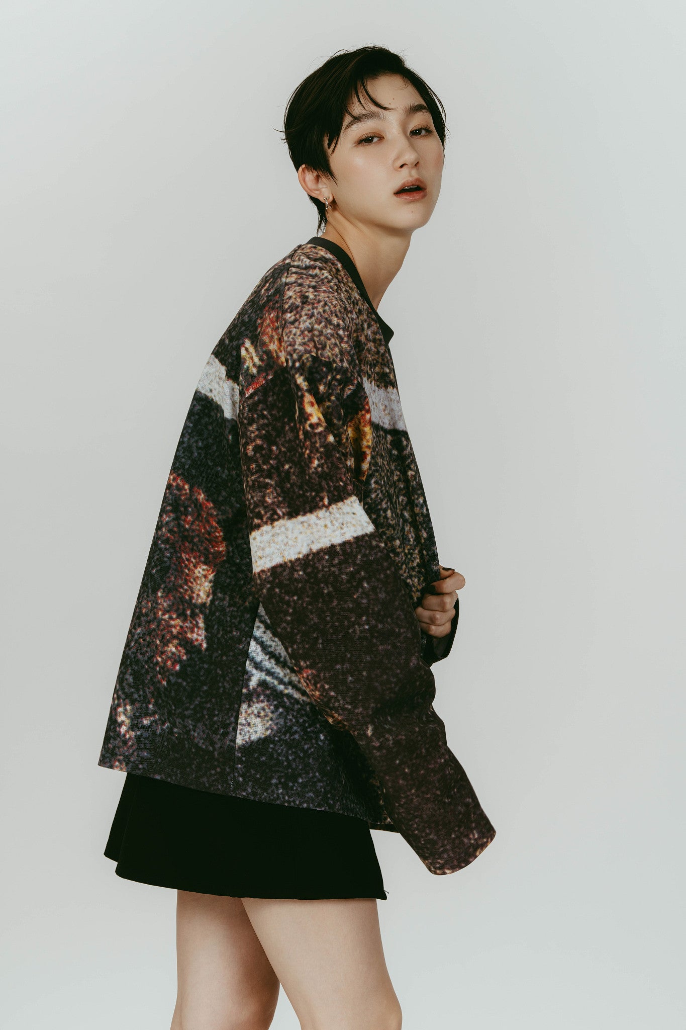 scenery print long sleeve tee/paris