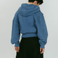 pierced hooded sweatshirt/blue
