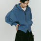 pierced hooded sweatshirt/blue