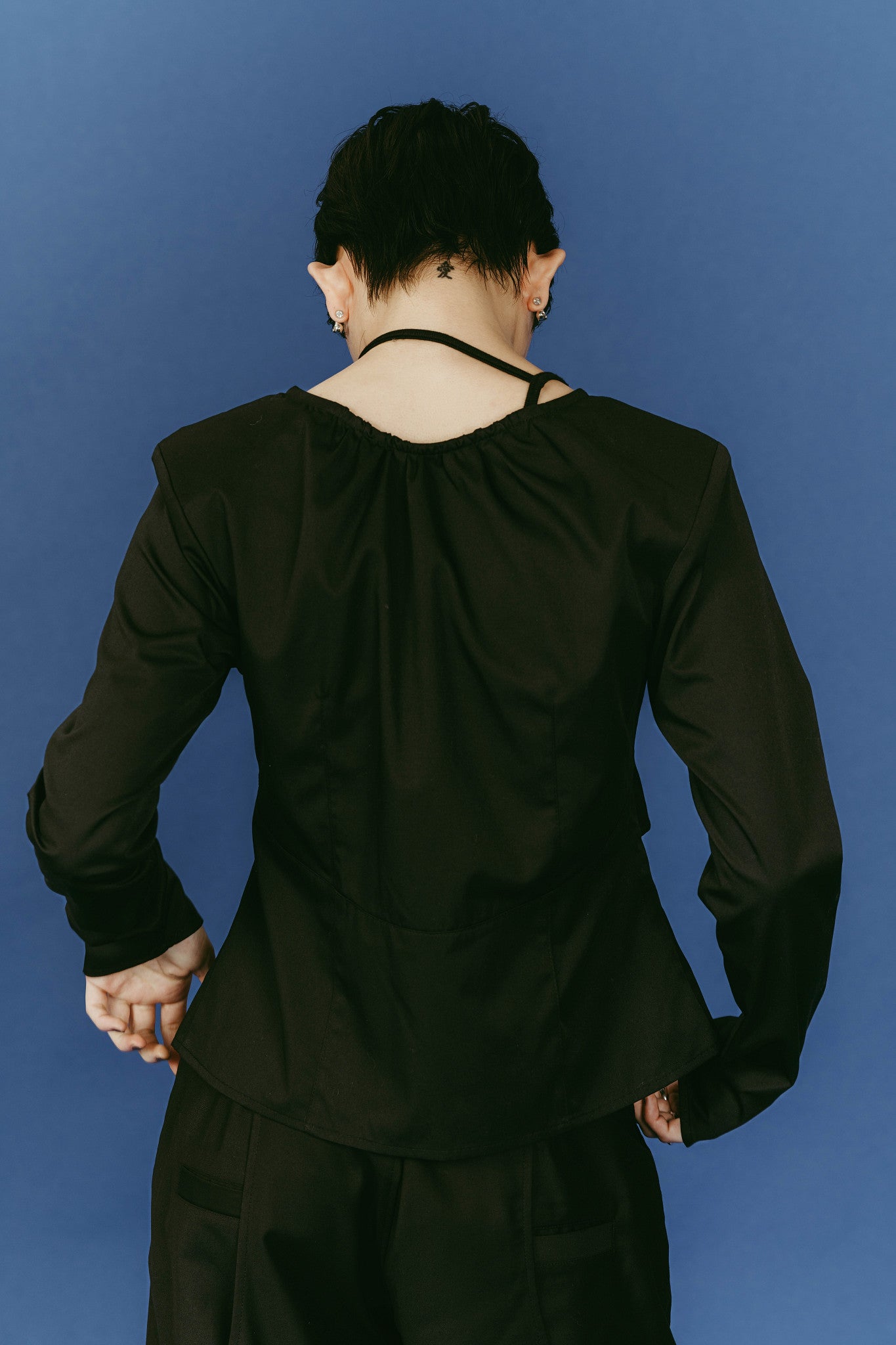 unique feminine blouse/black