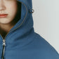 pierced hooded sweatshirt/blue