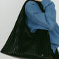 leather pleats bag/black