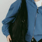 leather pleats bag/black