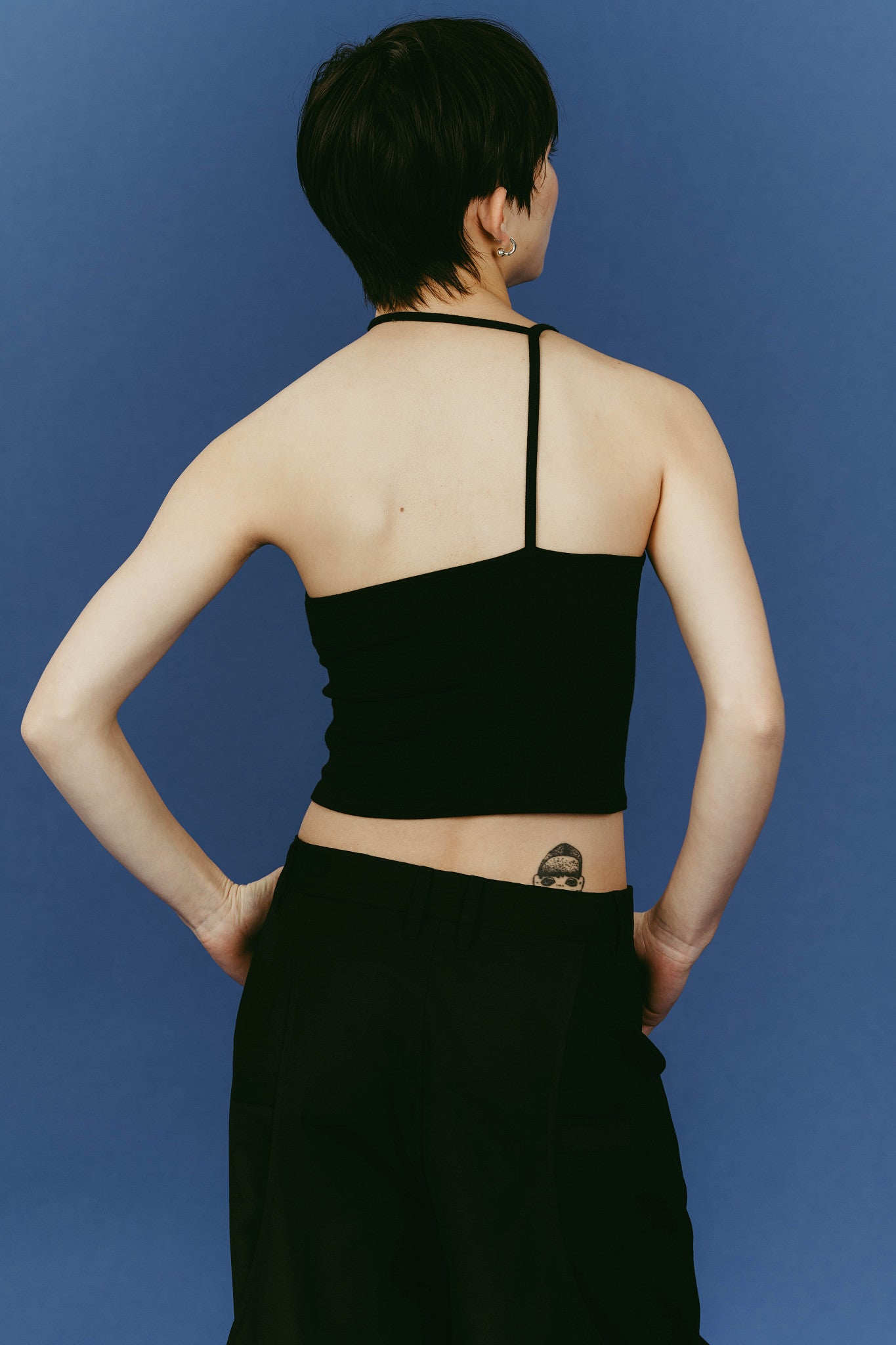 unique feminine blouse/black