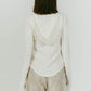 hooded jacquard top/white