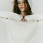 hooded jacquard top/white