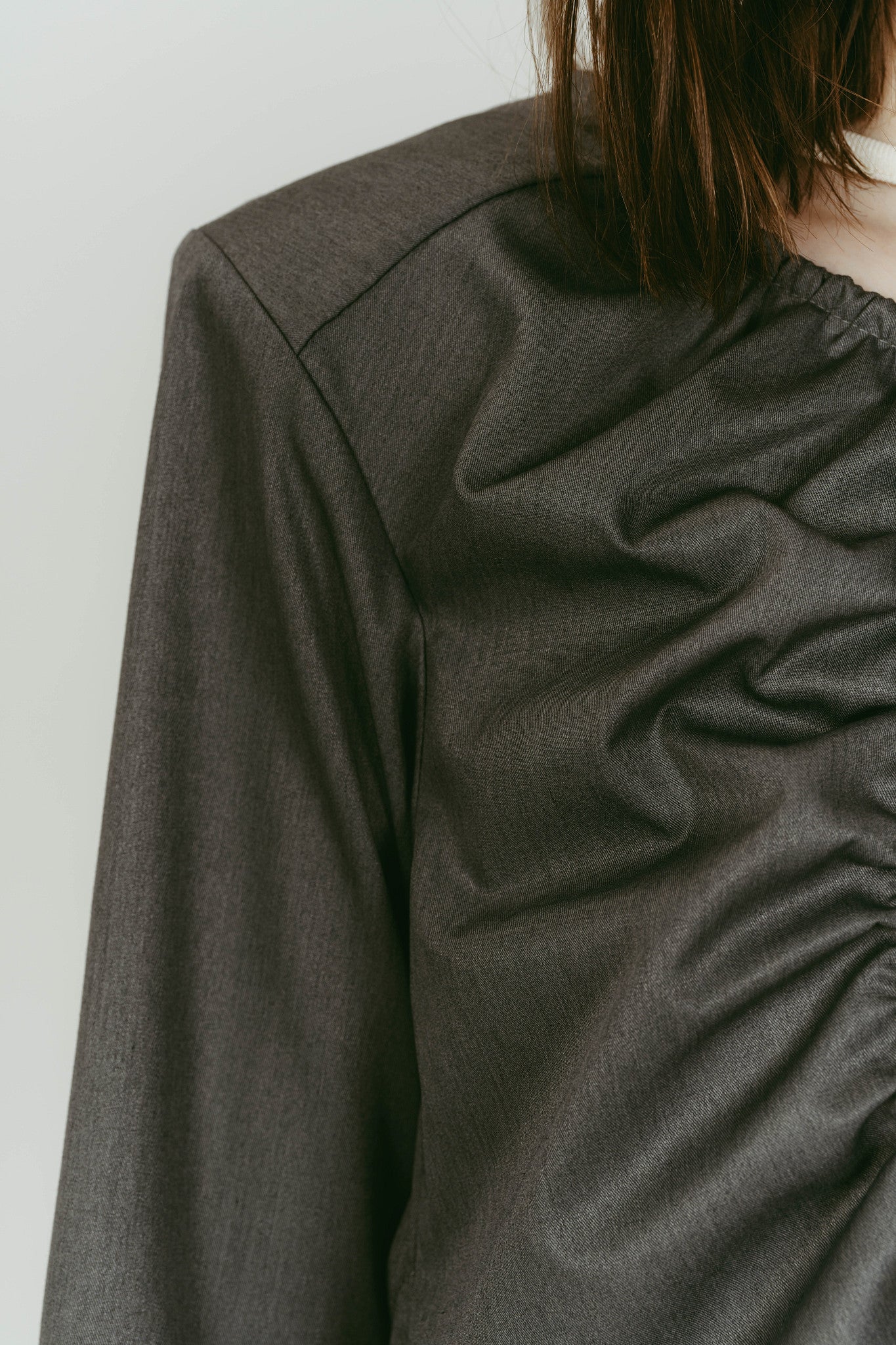 unique feminine blouse/gray