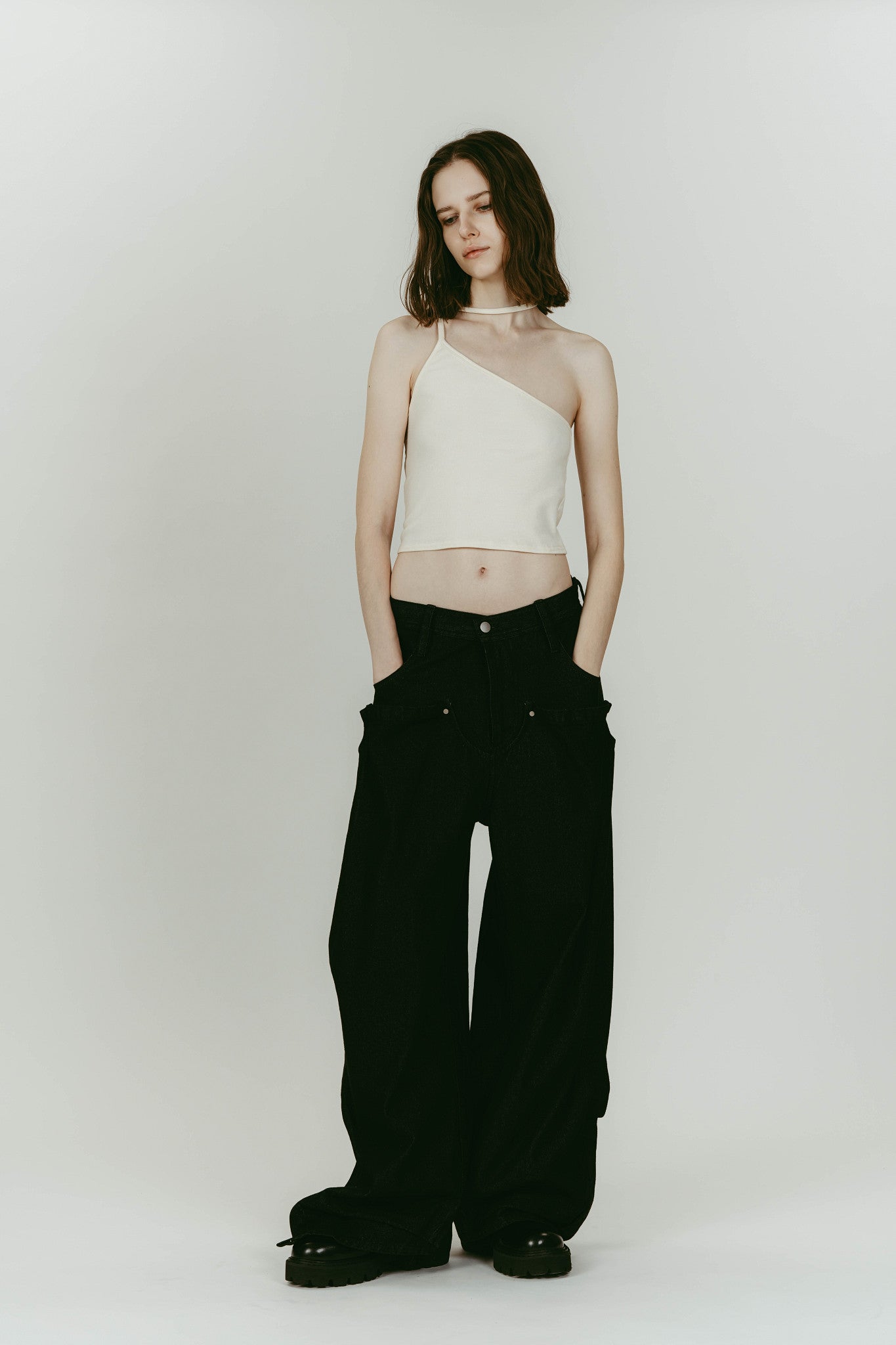 unique feminine blouse/gray