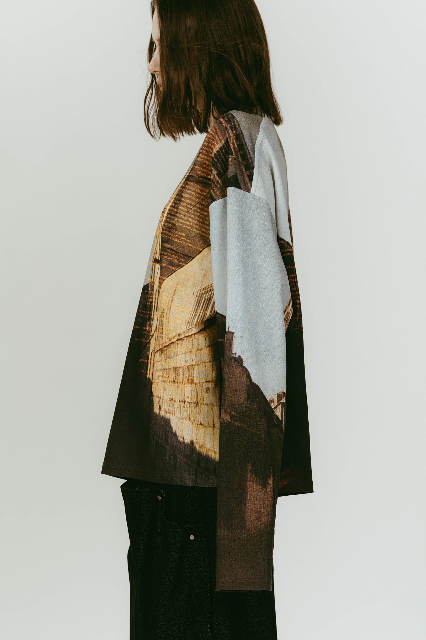 scenery print long sleeve tee/croatia