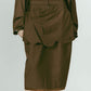 cut layered mid length skirt/brown