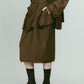 cut layered mid length skirt/brown