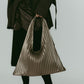 leather pleats bag/silver