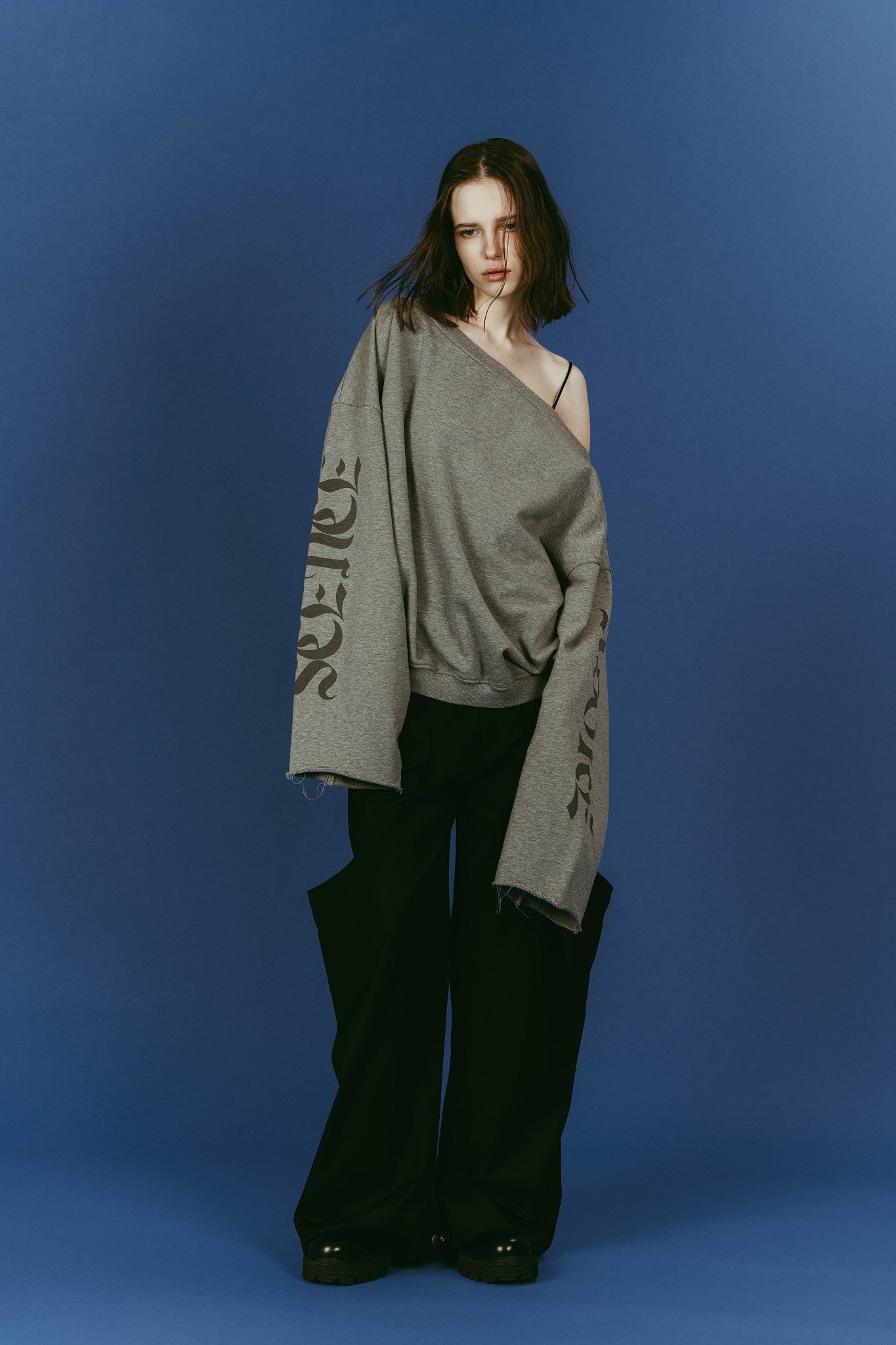 off shoulder vintage sweat/gray