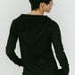 hooded jacquard top/black