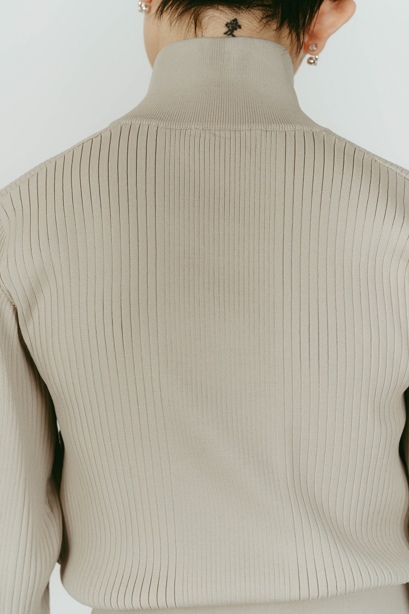 pocket zip up knit/sandbeige