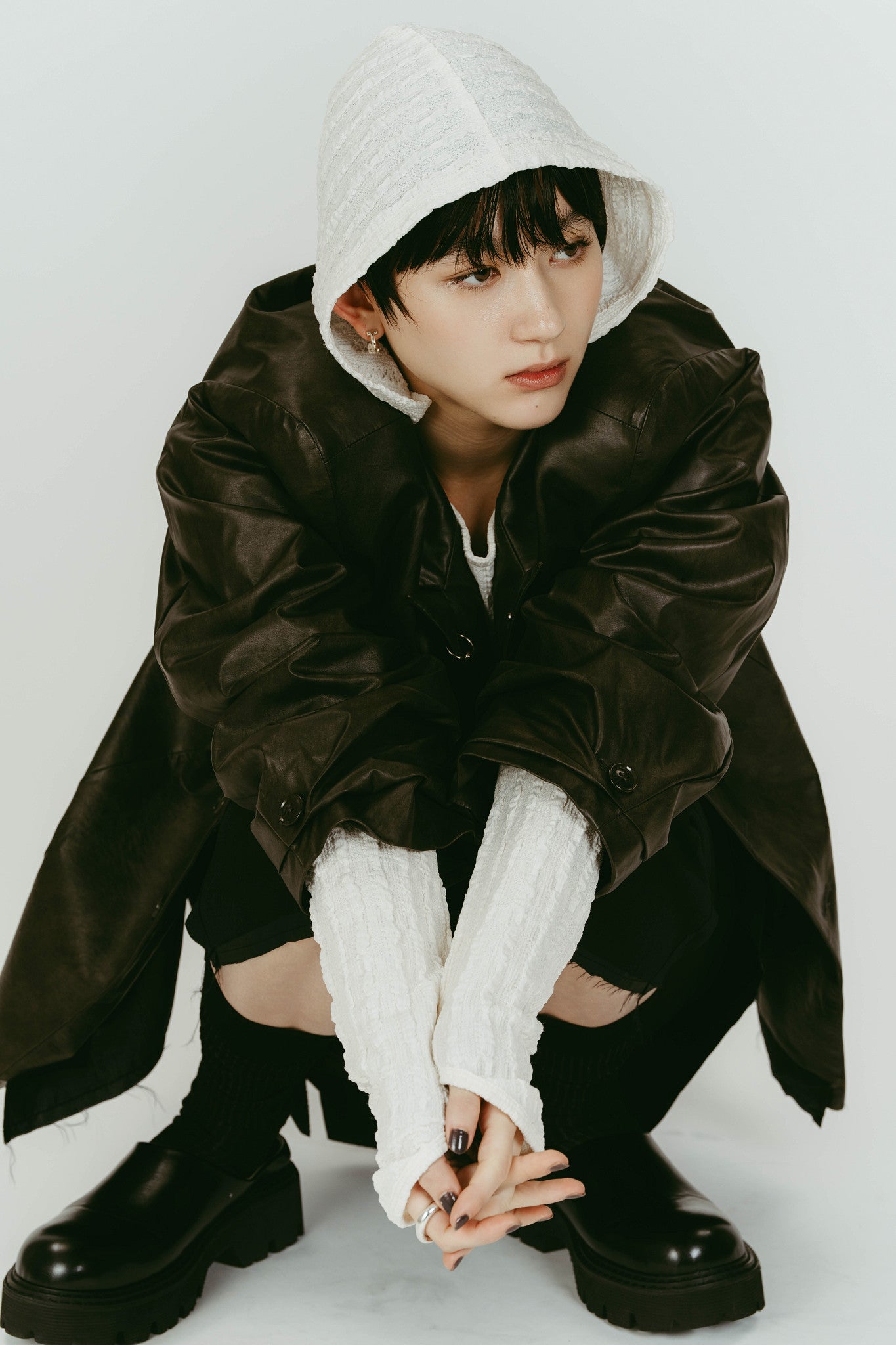 vintage tailored jacket/leatherblack