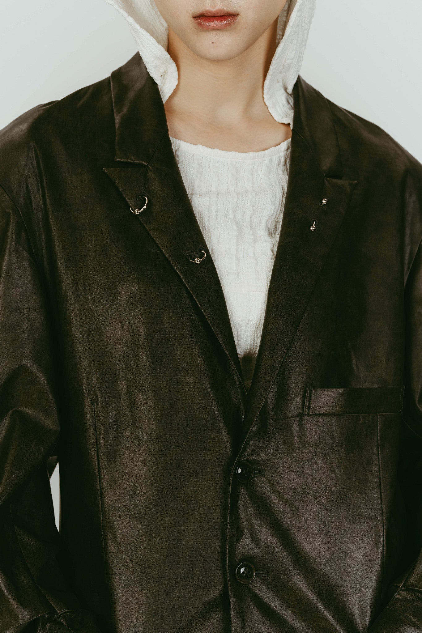 vintage tailored jacket/leatherblack