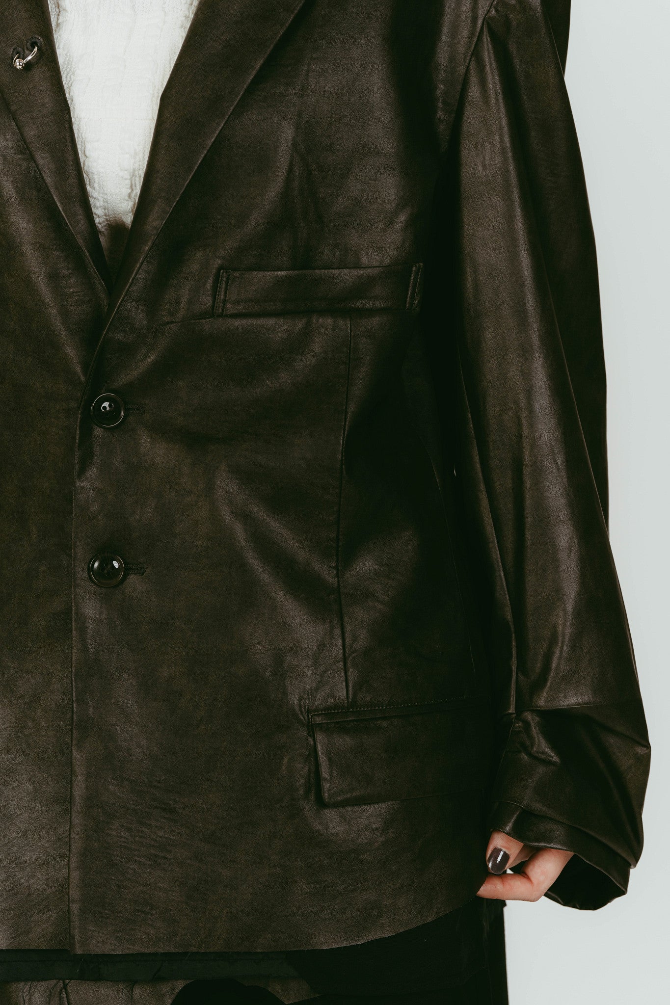 vintage tailored jacket/leatherblack