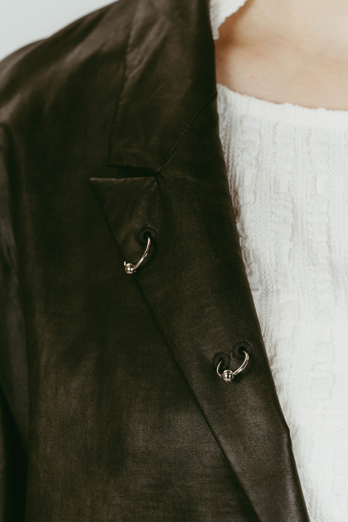 vintage tailored jacket/leatherblack