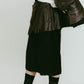 cut layered mid length skirt/leatherblack