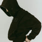 pierced hooded sweatshirt/charcoal