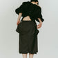 cut layered mid length skirt/gray
