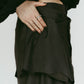 cut layered mid length skirt/gray