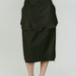 cut layered mid length skirt/gray
