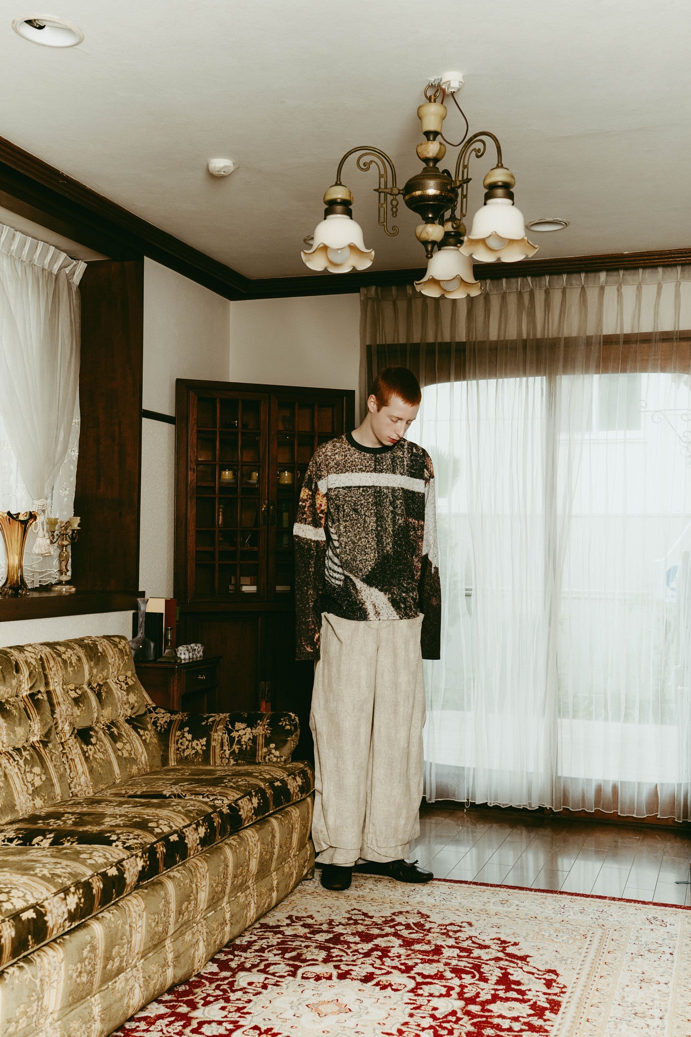 scenery print long sleeve tee/paris