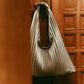 leather pleats bag/silver