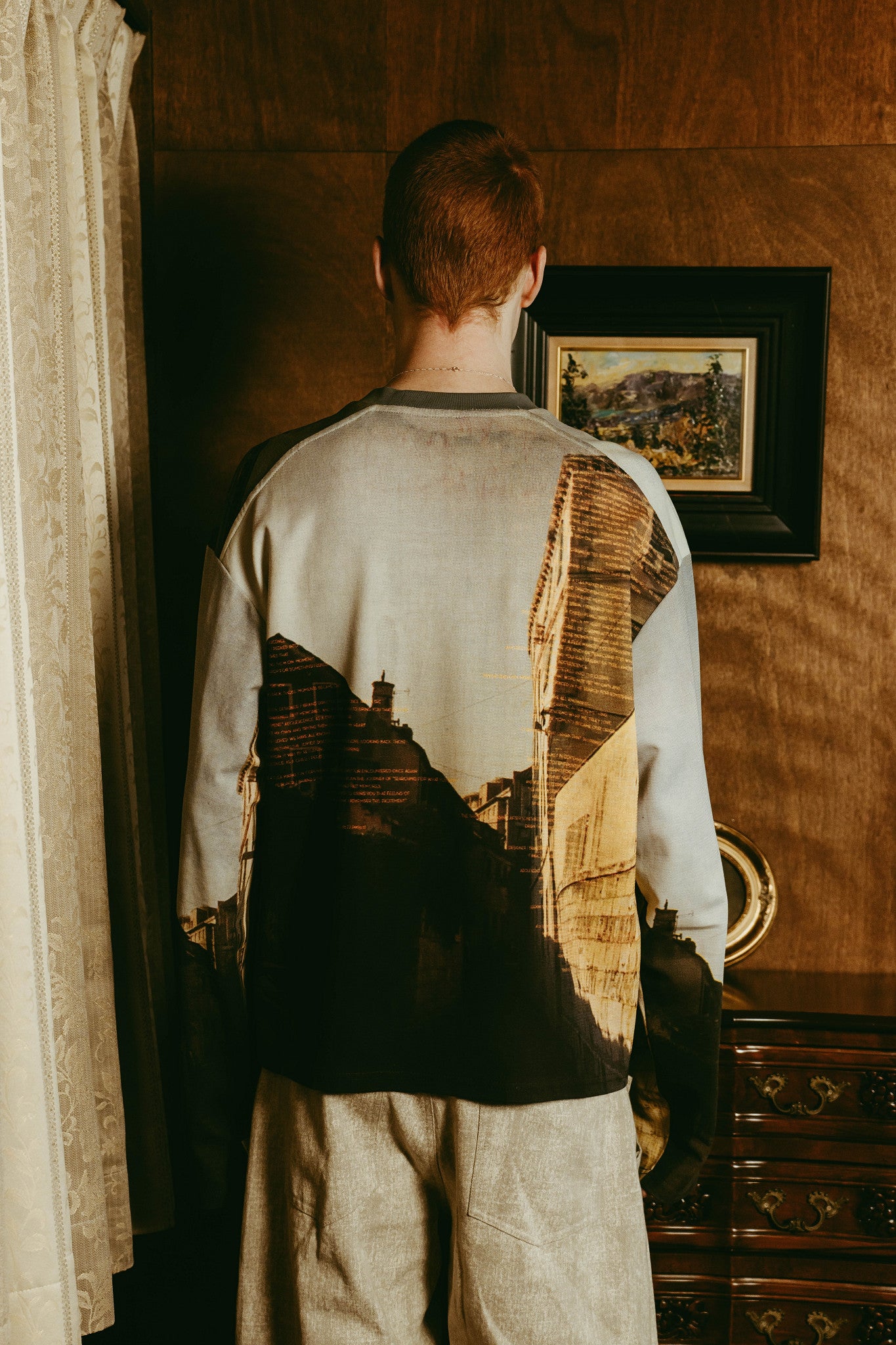 scenery print long sleeve tee/croatia