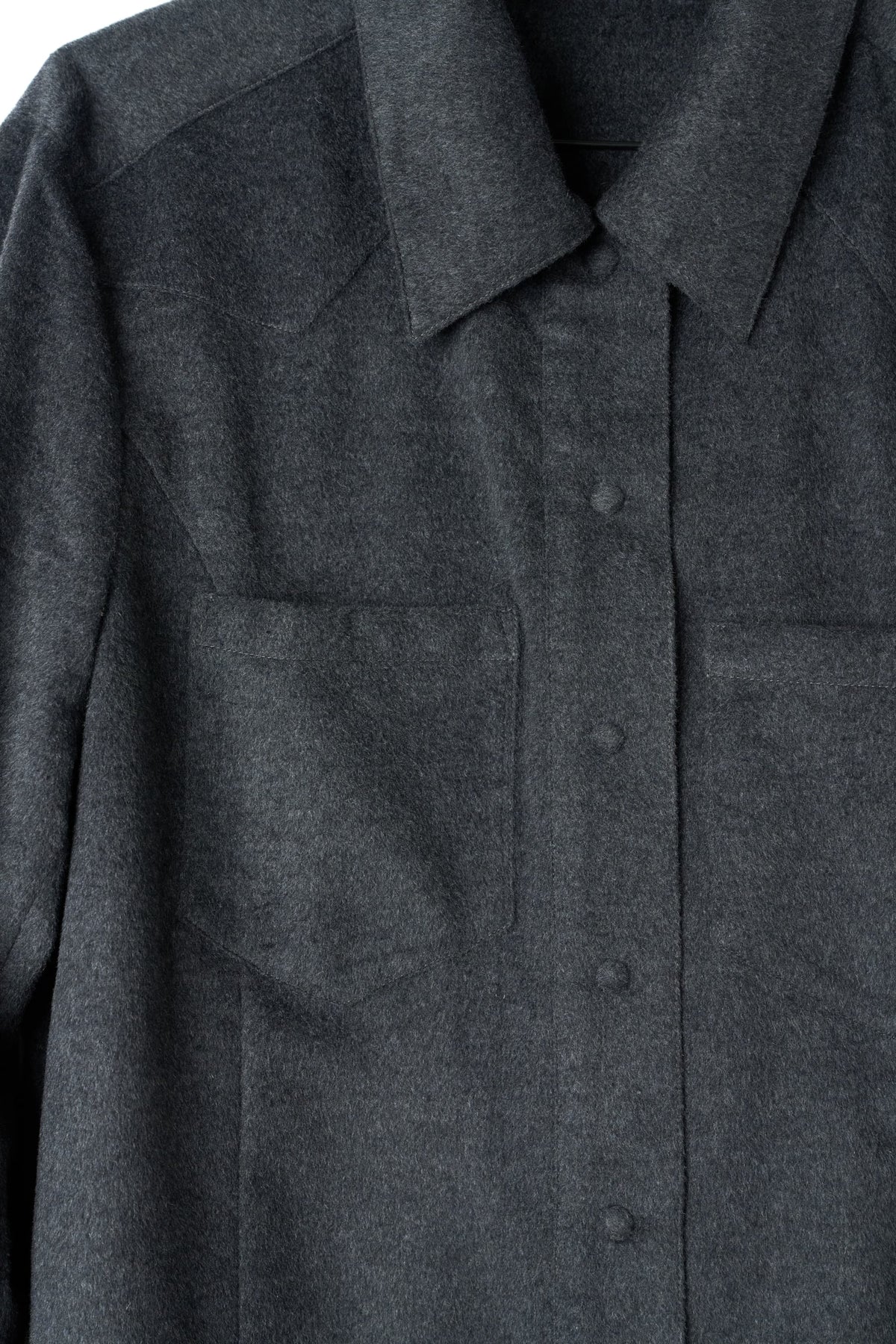 raw edge shirt/charcoal
