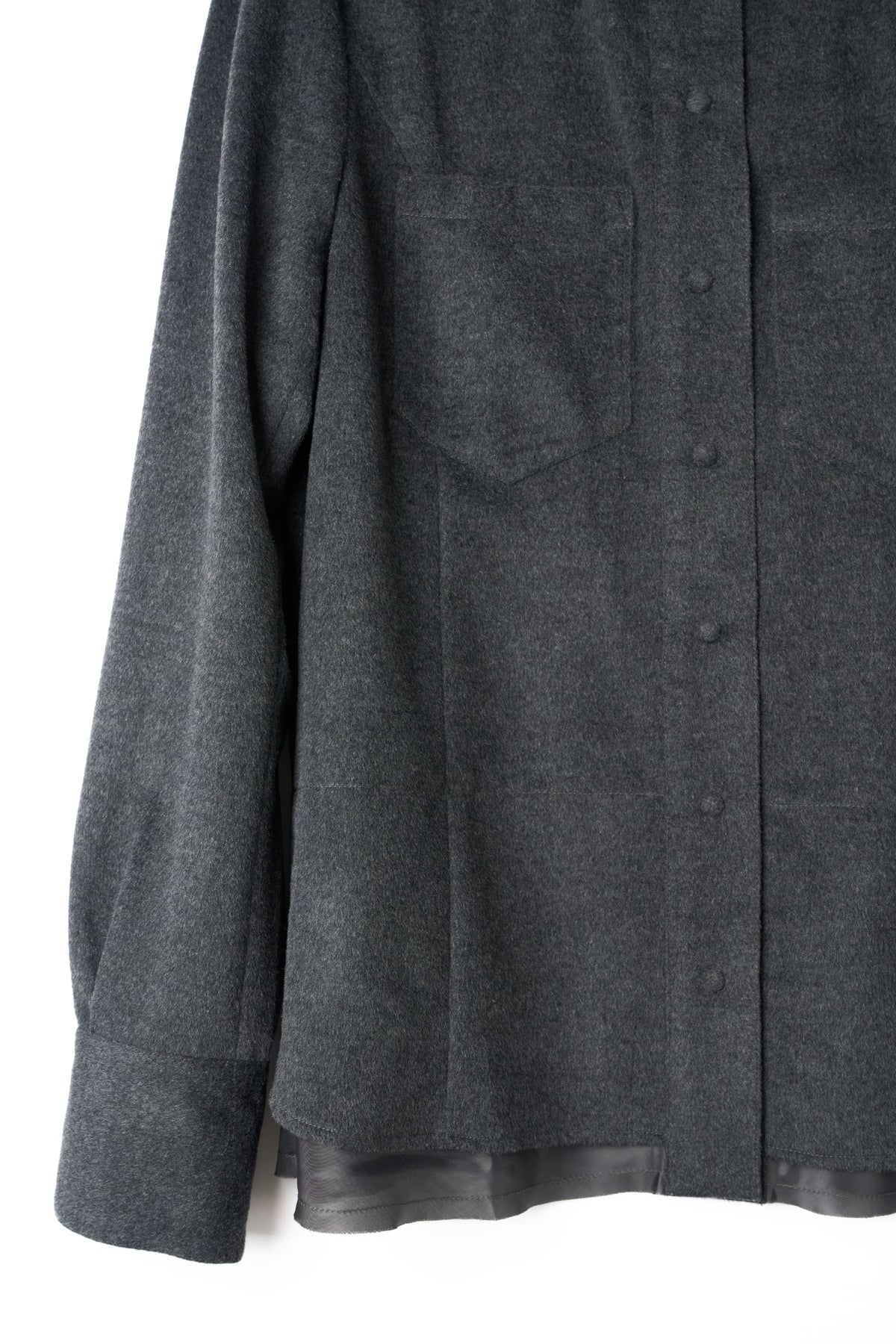 raw edge shirt/charcoal