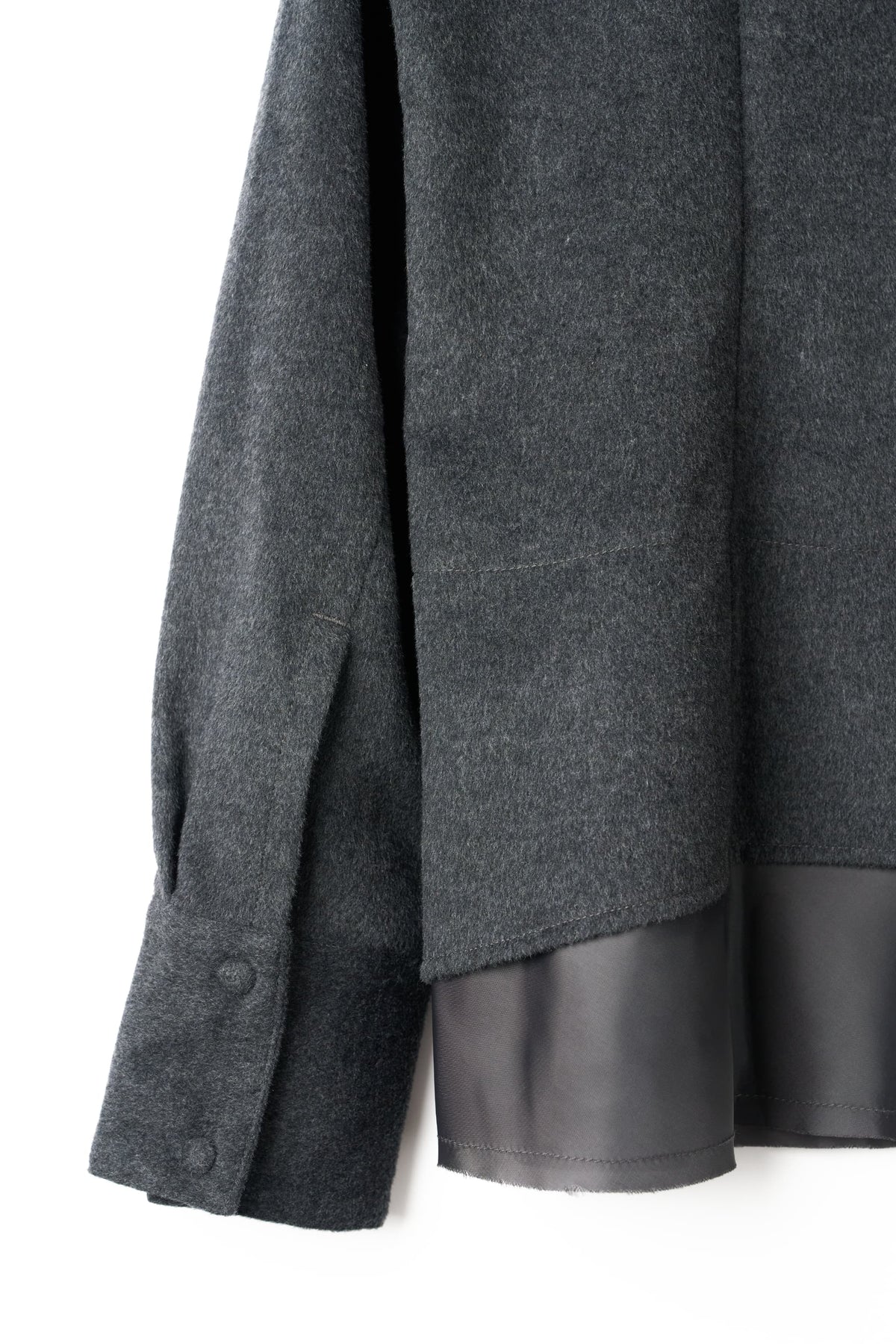 raw edge shirt/charcoal