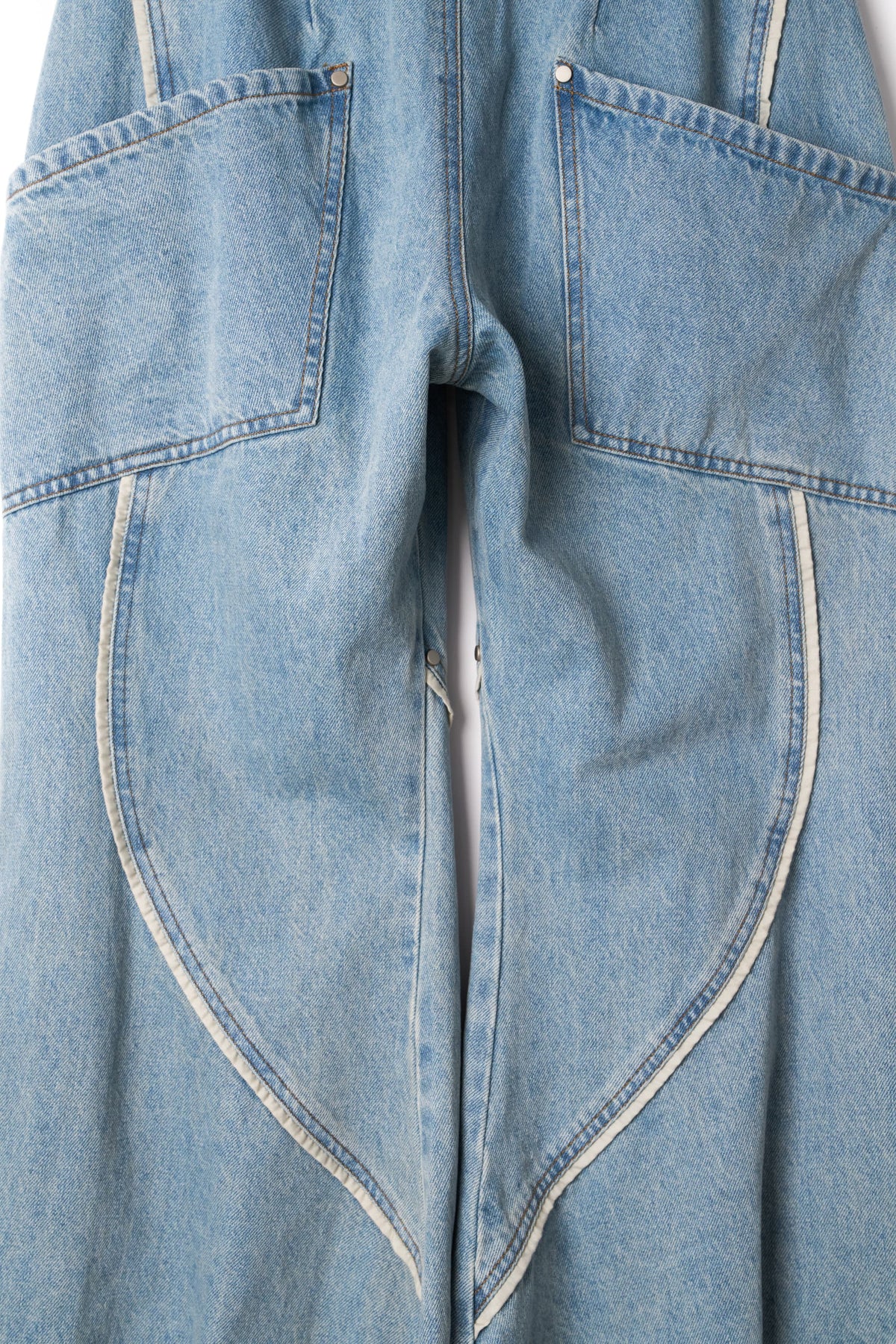 curve utility denim pants(unisex)/blue