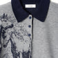 jacquard polo knit/navy