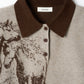 jacquard polo knit/brown