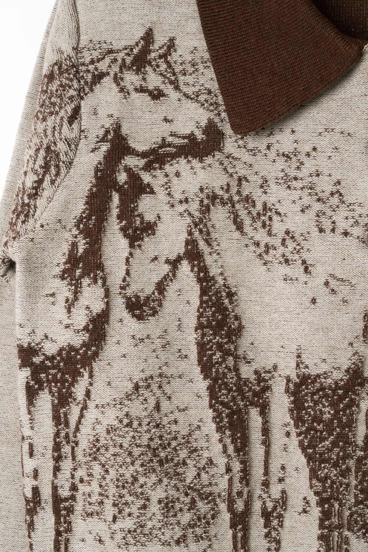 jacquard polo knit/brown