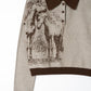 jacquard polo knit/brown
