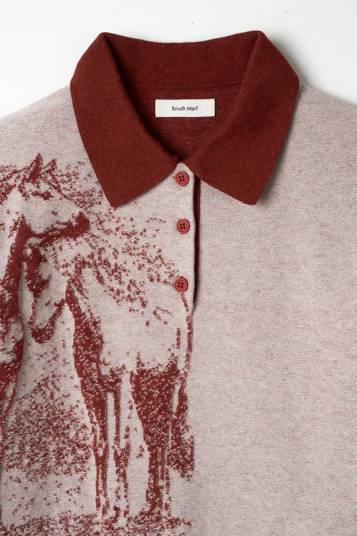 jacquard polo knit/red