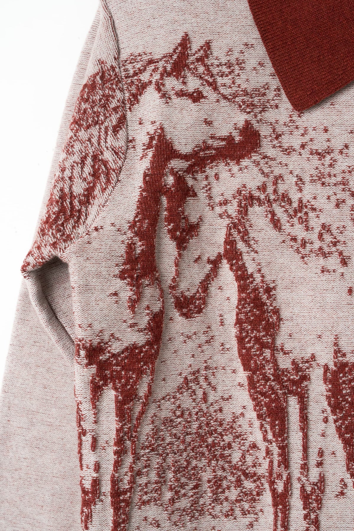 jacquard polo knit/red