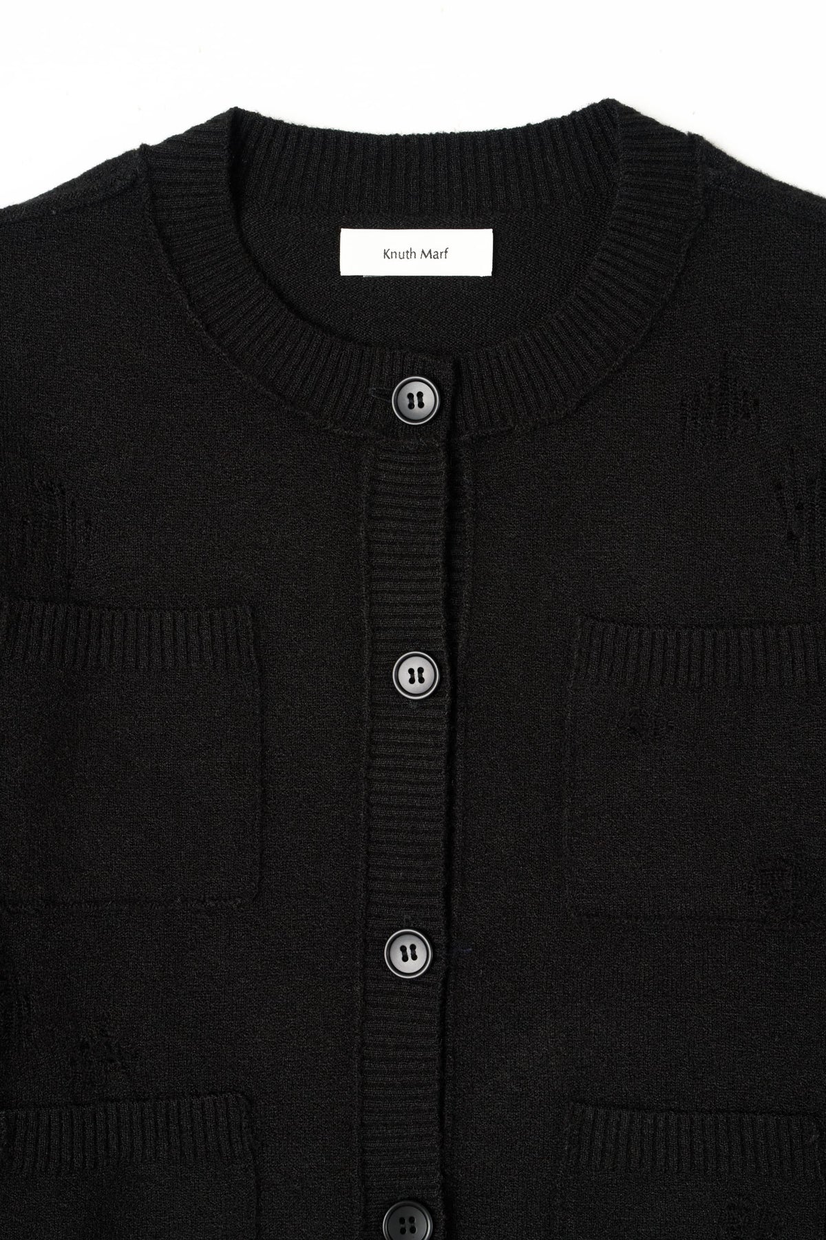 damaged pocket knit/black