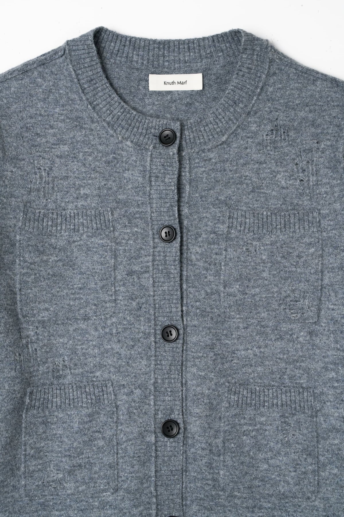 damaged pocket knit/gray
