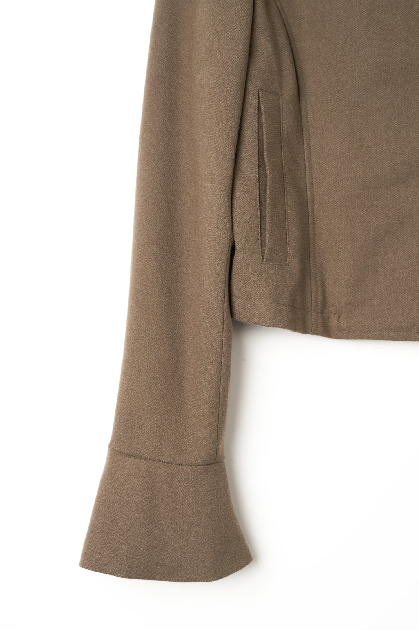 2way cropped frill jacket/beige